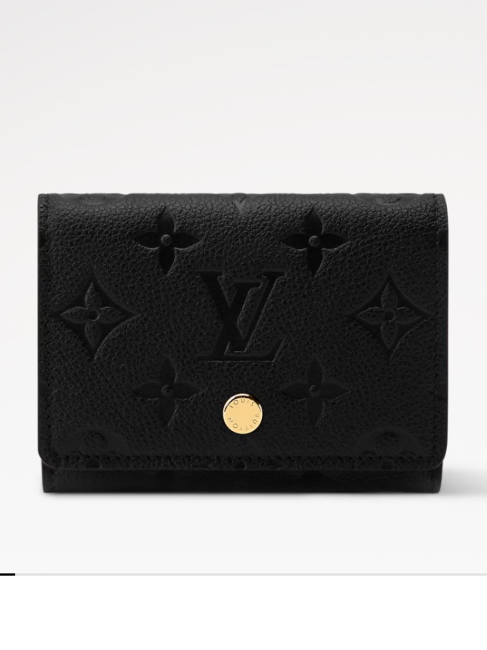 Louis Vuitton Black Monogram Envelope Business Card Holder with Gold Snap